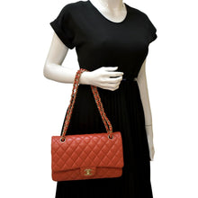 Load image into Gallery viewer, CHANEL Classic Medium Double Flap Quilted Leather Shoulder Bag Red
