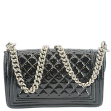 Load image into Gallery viewer, CHANEL Boy Flap Medium Plexiglass Patent Leather Crossbody Bag Black 20481641
