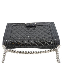Load image into Gallery viewer, CHANEL Boy Flap Medium Plexiglass Patent Leather Crossbody Bag Black 20481641
