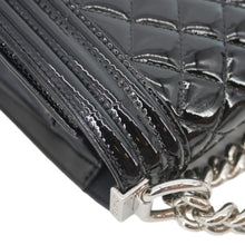 Load image into Gallery viewer, CHANEL Boy Flap Medium Plexiglass Patent Leather Crossbody Bag Black 20481641
