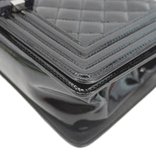 Load image into Gallery viewer, CHANEL Boy Flap Medium Plexiglass Patent Leather Crossbody Bag Black 20481641
