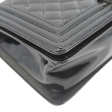 Load image into Gallery viewer, CHANEL Boy Flap Medium Plexiglass Patent Leather Crossbody Bag Black 20481641
