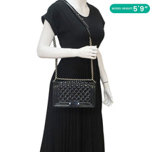 Load image into Gallery viewer, CHANEL Boy Flap Medium Plexiglass Patent Leather Crossbody Bag Black 20481641
