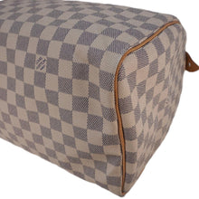 Load image into Gallery viewer, LOUIS VUITTON Speedy 35 Damier Azur Satchel Bag White
