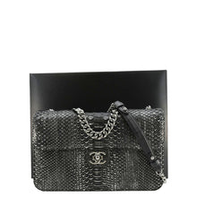 Load image into Gallery viewer, CHANEL Perfect Edge Large Flap Snakeskin Shoulder Bag Black
