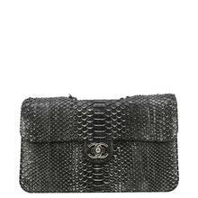 Load image into Gallery viewer, CHANEL Perfect Edge Large Flap Snakeskin Shoulder Bag Black
