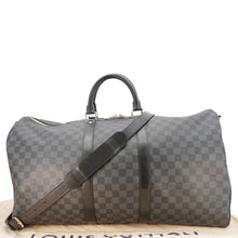 Load image into Gallery viewer, LOUIS VUITTON Keepall 55 Bandouliere Damier Graphite Travel Bag Black
