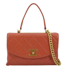 Load image into Gallery viewer, CHANEL Trendy Spirit 28 Top Handle Quilted Leather Shoulder Bag Red
