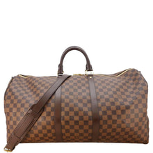 Load image into Gallery viewer, LOUIS VUITTON Keepall Bandouliere 55 Damier Ebene Travel Bag Brown
