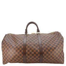 Load image into Gallery viewer, LOUIS VUITTON Keepall Bandouliere 55 Damier Ebene Travel Bag Brown
