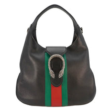 Load image into Gallery viewer, GUCCI Dionysus Medium Web Leather Hobo Shoulder Bag Black 444072
