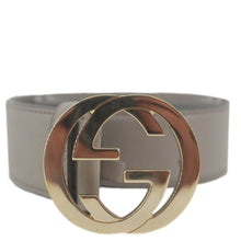 Load image into Gallery viewer, GUCCI Interlocking G Leather Belt Size 85.34 Gray 546386
