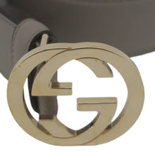 Load image into Gallery viewer, GUCCI Interlocking G Leather Belt Size 85.34 Gray 546386
