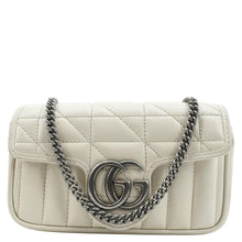 Load image into Gallery viewer, GUCCI GG Marmont Super Mini Matelasse Leather Shoulder Bag White 476433
