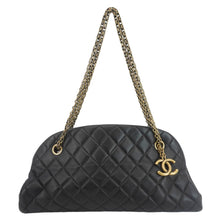 Load image into Gallery viewer, CHANEL Just Mademoiselle Bowling Small Quilted Leather Shoulder Bag Black
