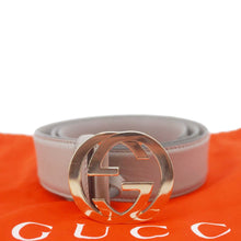 Load image into Gallery viewer, GUCCI Interlocking G Leather Belt Size 85.34 Gray 546386
