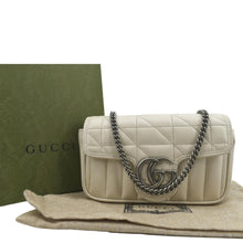 Load image into Gallery viewer, GUCCI GG Marmont Super Mini Matelasse Leather Shoulder Bag White 476433
