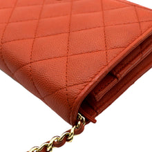 Load image into Gallery viewer, CHANEL WOC Quilted Caviar Leather Crossbody Wallet Red Orange
