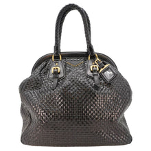 Load image into Gallery viewer, PRADA Frame Woven Madra Leather Tote Bag Black
