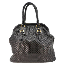 Load image into Gallery viewer, PRADA Frame Woven Madra Leather Tote Bag Black
