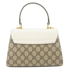 Load image into Gallery viewer, GUCCI Horsebit 1955 Small GG Supreme Canvas Top Handle Shoulder Bag Beige 703848
