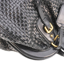 Load image into Gallery viewer, PRADA Frame Woven Madra Leather Tote Bag Black
