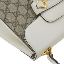 Load image into Gallery viewer, GUCCI Horsebit 1955 Small GG Supreme Canvas Top Handle Shoulder Bag Beige 703848
