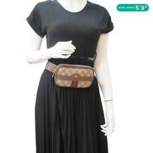 Load image into Gallery viewer, GUCCI Web Ophidia GG Supreme Canvas Belt Bag Beige 519308
