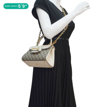 Load image into Gallery viewer, GUCCI Horsebit 1955 Small GG Supreme Canvas Top Handle Shoulder Bag Beige 703848
