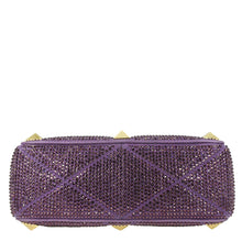 Load image into Gallery viewer, VALENTINO Atelier Stud Medium Crystal Embellished Suede Crossbody Bag Purple
