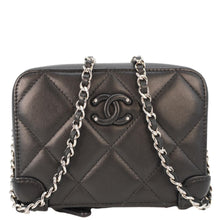 Load image into Gallery viewer, CHANEL CC Quilted Leather Camera Crossbody Bag Black
