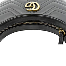 Load image into Gallery viewer, GUCCI GG Marmont Half Moon Leather Shoulder Bag Black 699514
