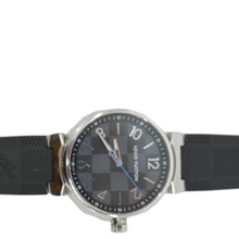 Load image into Gallery viewer, LOUIS VUITTON Icon Tambour Damier Graphite Rubber Strap Watch 30mm Black
