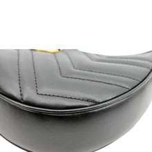 Load image into Gallery viewer, GUCCI GG Marmont Half Moon Leather Shoulder Bag Black 699514
