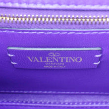 Load image into Gallery viewer, VALENTINO Atelier Stud Medium Crystal Embellished Suede Crossbody Bag Purple
