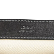 Load image into Gallery viewer, Chloe C Chain Black Suede Clutch Crossbody Bag  – Logo Close-up
