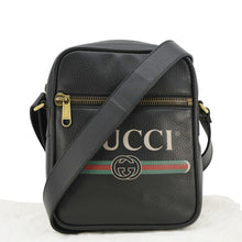 Load image into Gallery viewer, GUCCI Logo Grained Leather Messenger Bag Black 523591
