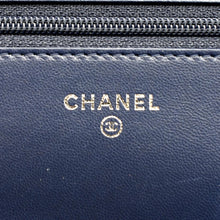 Load image into Gallery viewer, CHANEL WOC Quilted Leather Crossbody Tricolor Wallet Blue
