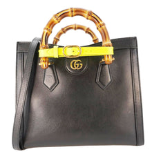 Load image into Gallery viewer, GUCCI Bamboo Diana Small Leather Tote Bag Black 660195
