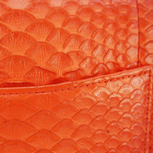 Load image into Gallery viewer, CHANEL Coco Flap Python Leather Top Handle Shoulder Bag Red
