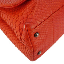 Load image into Gallery viewer, CHANEL Coco Flap Python Leather Top Handle Shoulder Bag Red
