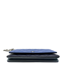 Load image into Gallery viewer, CHANEL WOC Quilted Leather Crossbody Tricolor Wallet Blue
