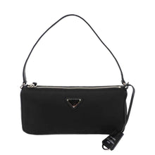 Load image into Gallery viewer, Prada Accessory Pouch Nylon Hobo Bag Black – Front View
