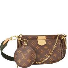 Load image into Gallery viewer, LOUIS VUITTON Multi Pochette Accessoires Monogram Canvas Crossbody Bag Brown
