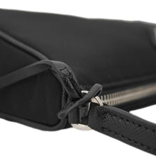 Load image into Gallery viewer, Prada Accessory Pouch Nylon Hobo Bag Black – Handle Closeup
