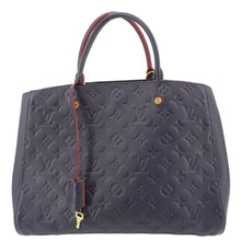 Load image into Gallery viewer, LOUIS VUITTON Montaigne GM Empreinte Leather Shoulder Bag Navy Blue
