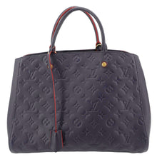 Load image into Gallery viewer, LOUIS VUITTON Montaigne GM Empreinte Leather Shoulder Bag Navy Blue
