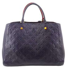 Load image into Gallery viewer, LOUIS VUITTON Montaigne GM Empreinte Leather Shoulder Bag Navy Blue
