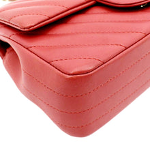 Load image into Gallery viewer, CHANEL Rectangular Flap Mini Quilted Chevron Leather Shoulder Bag Red
