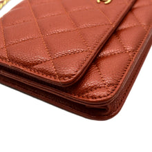 Load image into Gallery viewer, CHANEL WOC Quilted Caviar Leather Crossbody Wallet Dark Orange
